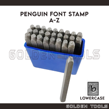 Load image into Gallery viewer, 1.5mm Lowercase Alphabet Letter Penguin Font Cop Metal Stamp Set Marking Punch Set Jewellery Stamping Marking Tools
