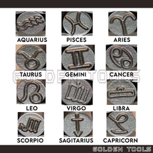 Load image into Gallery viewer, Zodiac Horoscope Cop Metal Stamp Set Marking Punch Set DIY Jewellery Stamping Marking Tools
