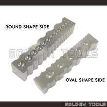 Load image into Gallery viewer, 8" Steel Grooved Long Cylinder Shape Dapping Design Block Dapping Dies For Jewellery Casting Tools

