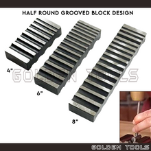 Load image into Gallery viewer, Half Round Grooved Dapping Design Block Dapping Dies Handicraft Art DIY Jewellery Making Shaping Tools
