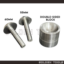 Load image into Gallery viewer, 55 MM &amp; 60 MM Steel Cupola Dapping Punch Set Punches Block Handicraft Art DIY Jewellery Making Tools
