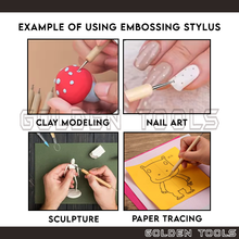 Load image into Gallery viewer, Ball Stylus Embossing Tool for DIY Handcraft Dotting Pottery Clay Sculpting Tracing Tools
