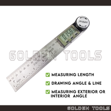 Load image into Gallery viewer, 360° Digital Angle Ruler Stainless Steel With Display Measuring Precision Tools
