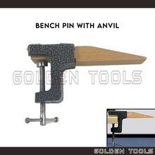 Load image into Gallery viewer, Bench Pin With Anvil V-Slot Bench Pin Wood Stopper Jewellery Making Table DIY Desk Tool
