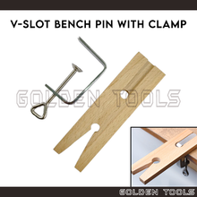 Load image into Gallery viewer, V-Slot Bench Pin With Clamp Wood Stopper Clamp Jewellery Making Table DIY Desk Tool
