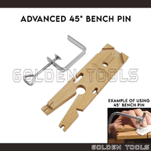 Load image into Gallery viewer, Advanced 45° Bench Pin With Clamp Wood Stopper Clamp Jewellery Making Table DIY Desk Tool
