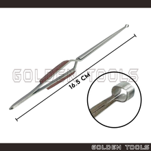 Load image into Gallery viewer, Wire Holding Tweezer Cross Locking with Small Round Slot for Thin Wire Holding
