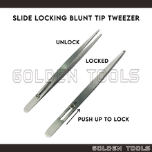 Load image into Gallery viewer, 6" Tweezer With Slide Locking With Blunt Tip For Holding Jewellery DIY Repairing Hand Tools
