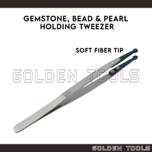 Load image into Gallery viewer, Holding Tweezer Soft Fiber Tip Work Holding Gemstone Bead Hobbyist DIY Art Handicraft Tools

