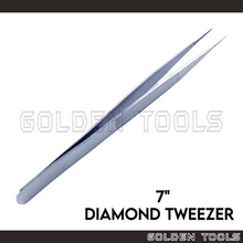 Load image into Gallery viewer, 7'' Stainless Steel Diamond Tweezer With Fine Lining For Holding Diamond, Bead And Stone Holding Tools Jewellery Tools
