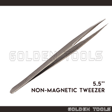 Load image into Gallery viewer, 5.5" 6.5" Stainless Steel Non-magnetic Tweezer Smooth Thin Tip Holding Tools Jewellery Tools Engineering Hobby Watch
