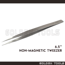 Load image into Gallery viewer, 5.5" 6.5" Stainless Steel Non-magnetic Tweezer Smooth Thin Tip Holding Tools Jewellery Tools Engineering Hobby Watch

