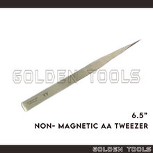 Load image into Gallery viewer, Stainless Steel Non-magnetic AA Tweezer Smooth Thin Tip Holding Tools Jewellery Engineering Tools Hobby Watch
