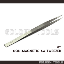 Load image into Gallery viewer, Stainless Steel Non-magnetic AA Tweezer Smooth Thin Tip Holding Tools Jewellery Engineering Tools Hobby Watch
