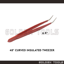 Load image into Gallery viewer, 6.5" Insulated Tweezer With Serrated Curved Tip Jewelry Precision Holding Tools Anti Heat Conductivity
