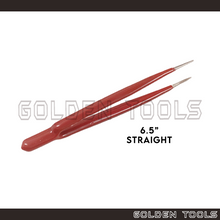 Load image into Gallery viewer, 6.5" Insulated Tweezer With Serrated Straight/Curved Tip Jewelry Precision Holding Tools Anti Heat Conductivity
