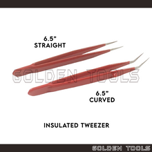 Load image into Gallery viewer, 6.5" Insulated Tweezer With Serrated Straight/Curved Tip Jewelry Precision Holding Tools Anti Heat Conductivity
