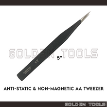 Load image into Gallery viewer, 5" Anti-Static Non-magnetic AA Tweezer With Straight Smooth Tip Jewelry Precision Electronic ESD Holding Tools
