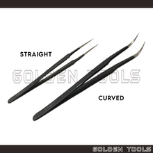 Load image into Gallery viewer, 4.5" Anti-Static Non-magnetic Tweezer With 45° Curved/Straight Smooth Tip Jewelry Precision Electronic ESD Holding Tools
