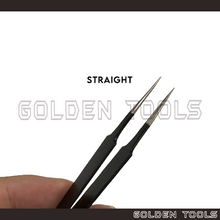Load image into Gallery viewer, 4.5" Anti-Static Non-magnetic Tweezer With 45° Curved/Straight Smooth Tip Jewelry Precision Electronic ESD Holding Tools
