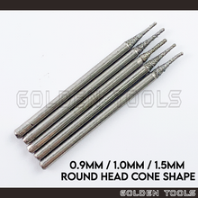Load image into Gallery viewer, Round Head Cone Shape Diamond Burs With 2.35mm Shank Swiss Burs Drill High Speed Handpiece Dental Tool Jewellery
