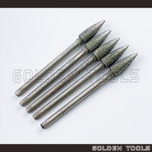 Load image into Gallery viewer, 4.2mm Large Flame Shape Diamond Burs With 2.35mm Shank Swiss Burs Drill High Speed Handpiece Dental Tool Jewellery
