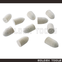 Load image into Gallery viewer, 15mm / 16mm / 20mm / 25mm Unmounted Solid White Felt Cone Bob Jewellery Polishing Buff Dental Metal Polishing Tools
