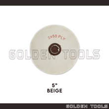 Load image into Gallery viewer, 50 Ply Stitched / Unstitched Disk Cloth Polishing Buff Wheel Leather Center Jewellery Polishing Metal Polishing Tools
