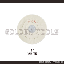 Load image into Gallery viewer, 50 Ply Stitched / Unstitched Disk Cloth Polishing Buff Wheel Leather Center Jewellery Polishing Metal Polishing Tools
