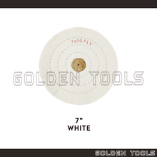 Load image into Gallery viewer, 50 Ply Stitched / Unstitched Disk Cloth Polishing Buff Wheel Leather Center Jewellery Polishing Metal Polishing Tools
