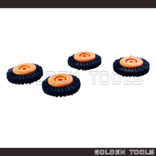 Load image into Gallery viewer, 65mm 4 Row Black Plastic Bristle Brush Wheel With 40mm Hard Plastic Hub Jewellery Polishing Metal Polishing
