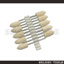 Load image into Gallery viewer, 7mm Polishing Bob Buff Wheel Mounted Points Jewellery Metal Polish Dental Polishing Kain Kilat
